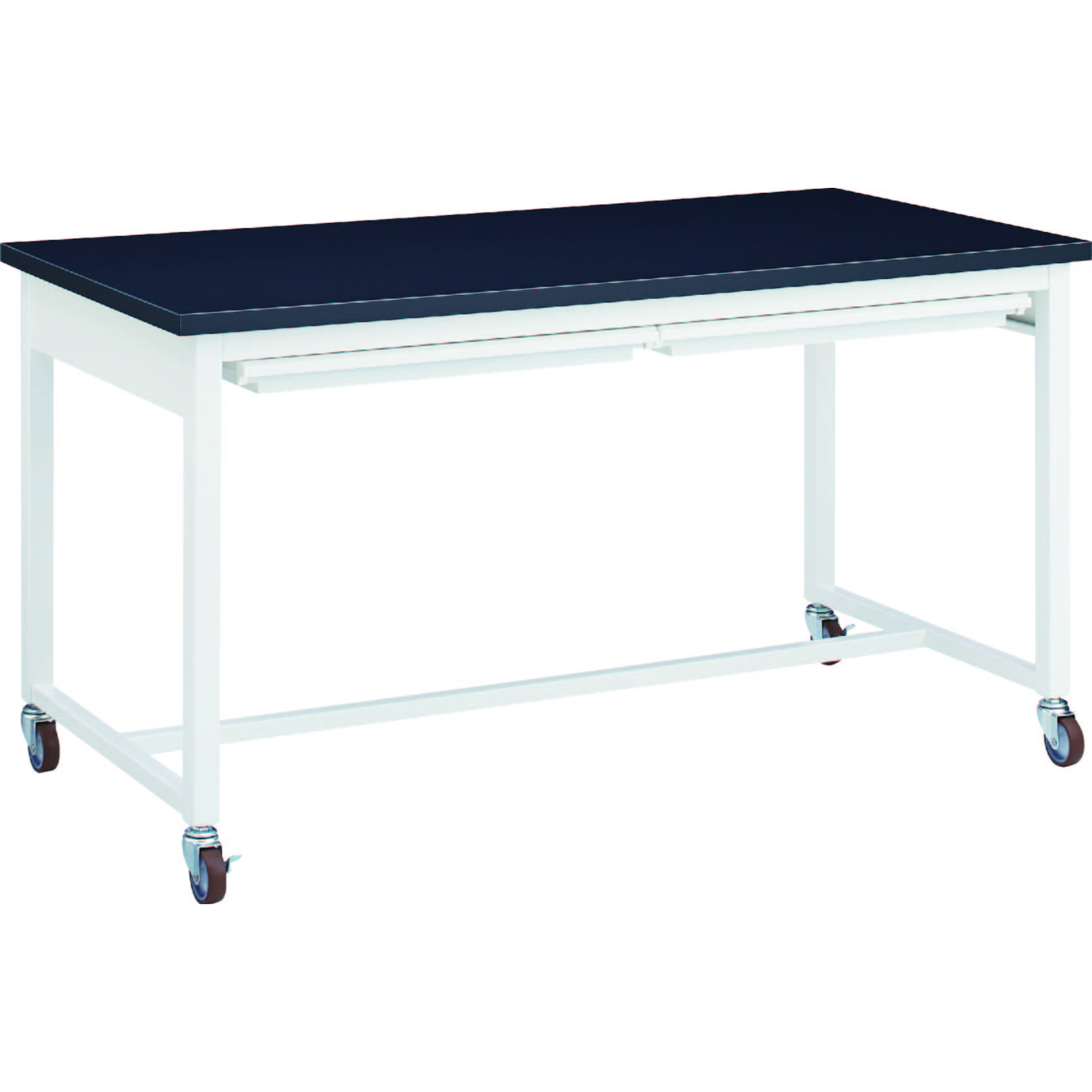 【作業台】スチール作業台 片面 キャスタータイプ 棚無 引出し付 1800×600×800mm